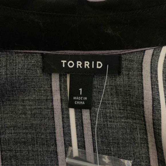 TORRID Open Front Challis Striped Maxi Kimono Duster - Picture 12 of 16